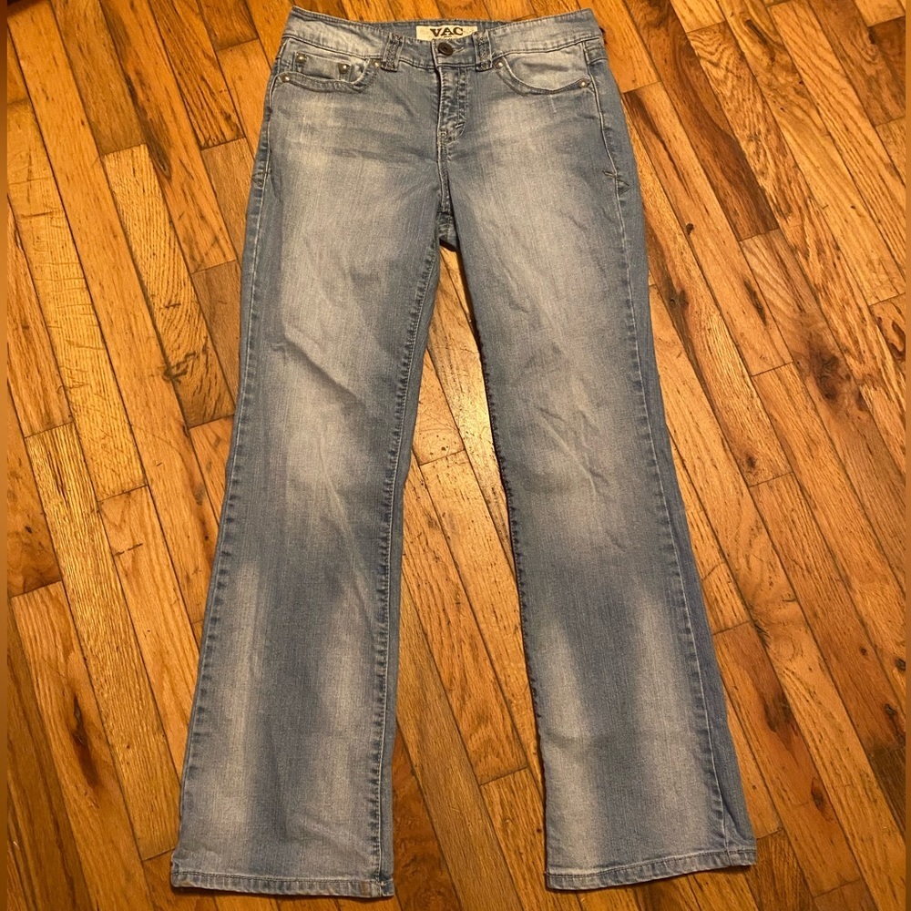 Nine West Vintage America Light Wash Embellished Jeans | Studded Pocket Denim - Picture 3 of 6